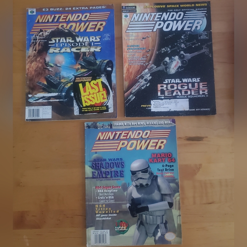 3 Nintendo Power Magazine Issue Star Wars Wiht  Poster Inside